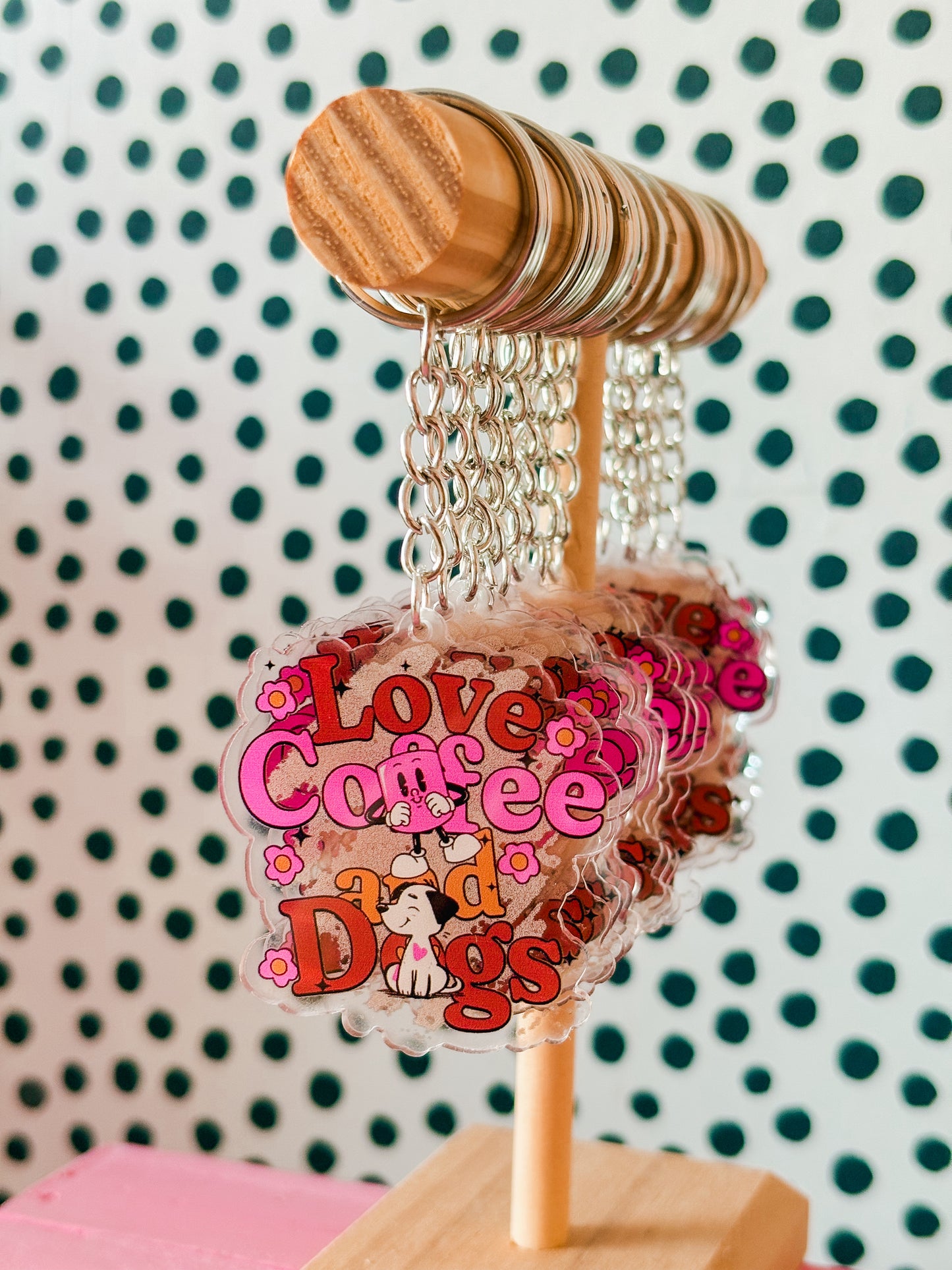 Sleutelhanger Love, coffee and dogs