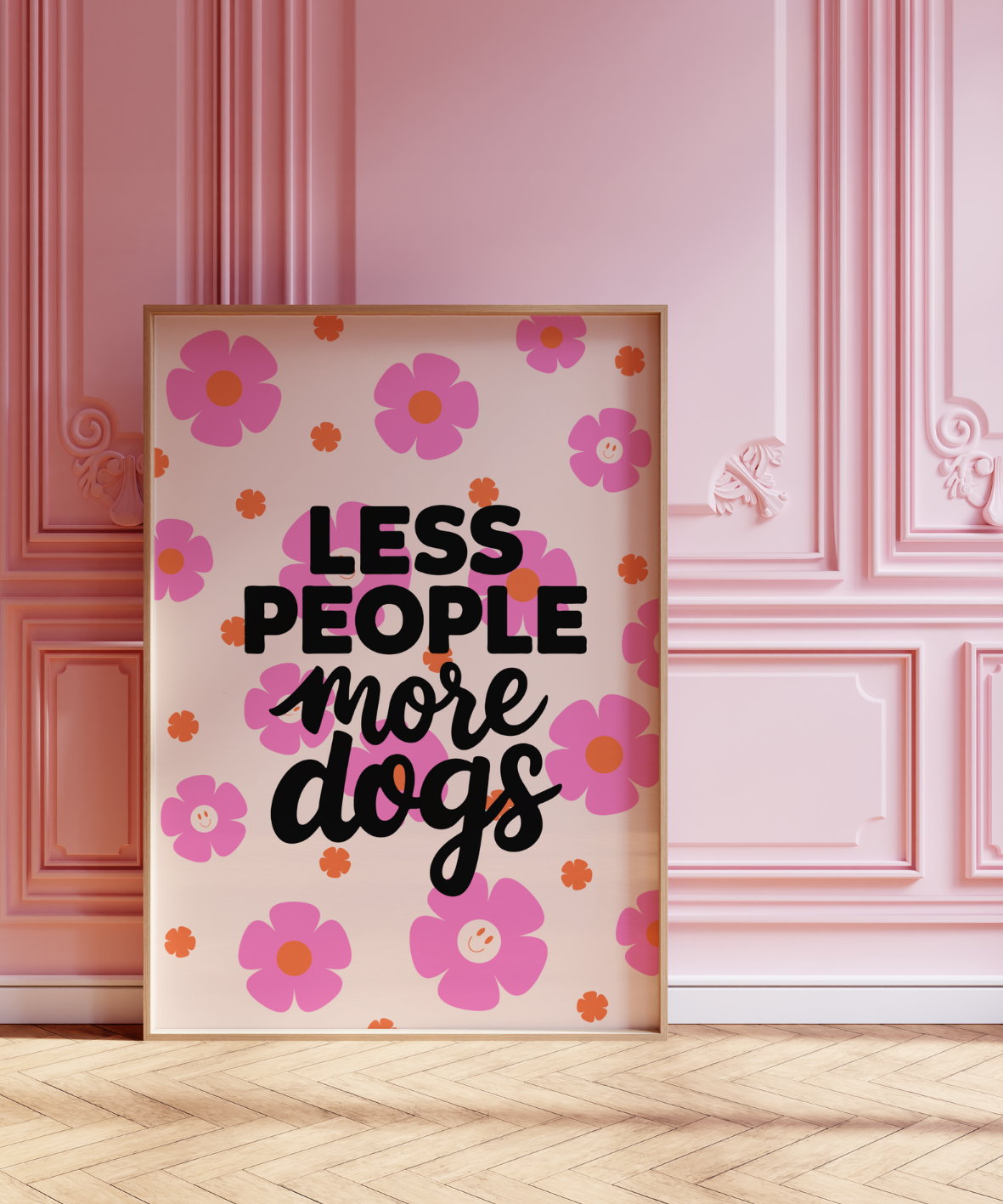 Poster Less people more dogs