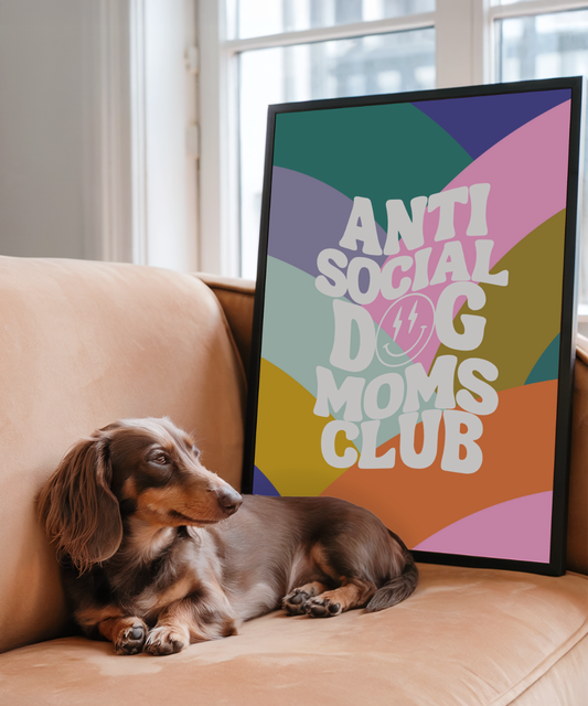 Poster Anti social dog mom club