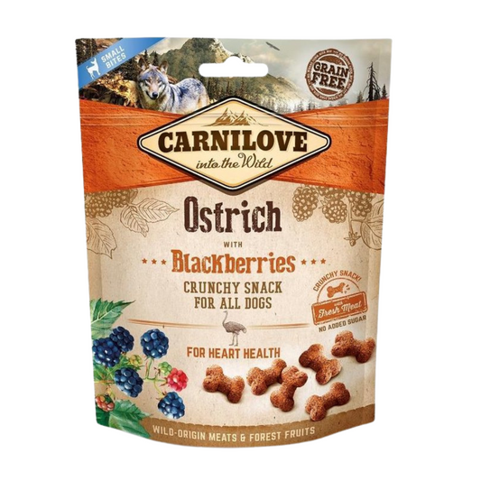 Carnilove Crunchy Snack Struisvogel met Bramen